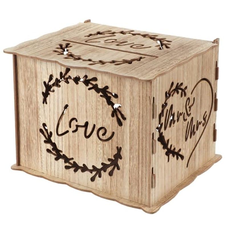 SANTEX 8495-26, Tirelire Mariage en Bois 22x30cm