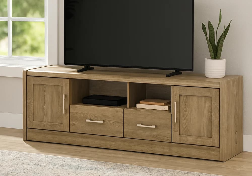 Meuble TV 2 Portes 2 Tiroirs (Collection Catherine)