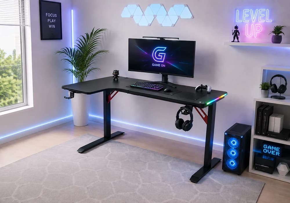 Bureau d'Angle Gaming VORTEX LED RGB