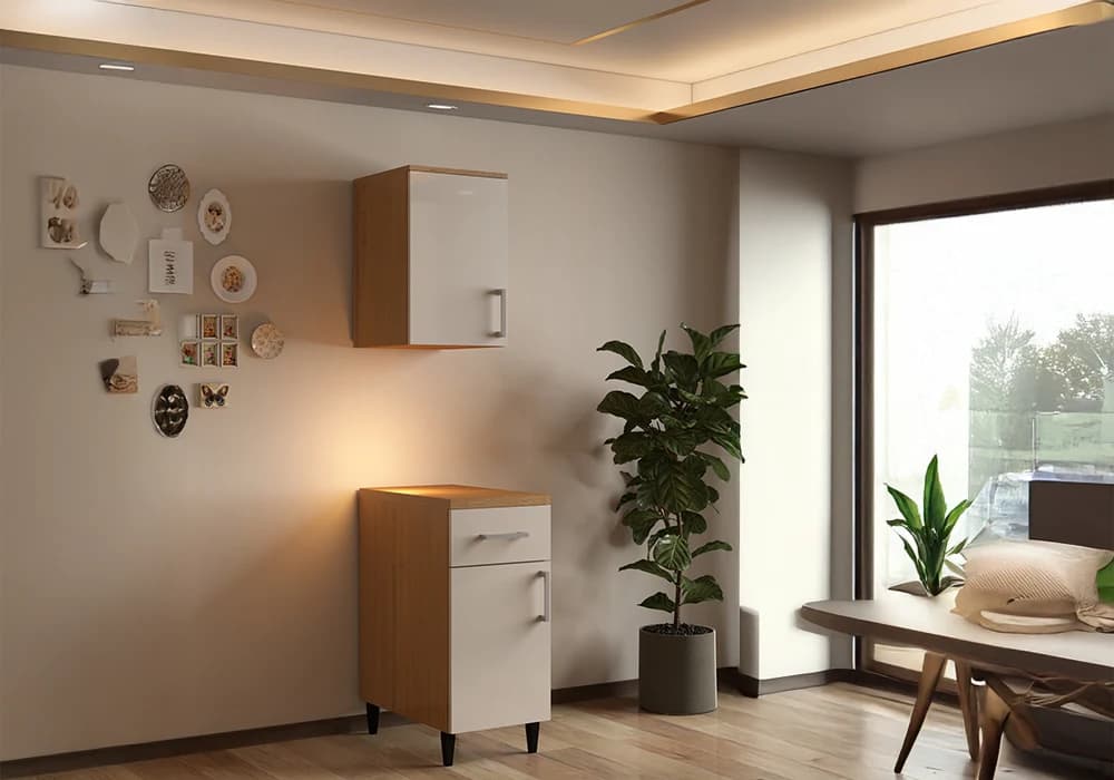 Meuble Haut 40 cm / 1 Porte Beige (COLLECTION SELENA)